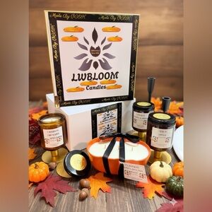 Fall Scented Candle Set -4- Piece Halloween Gift Box
